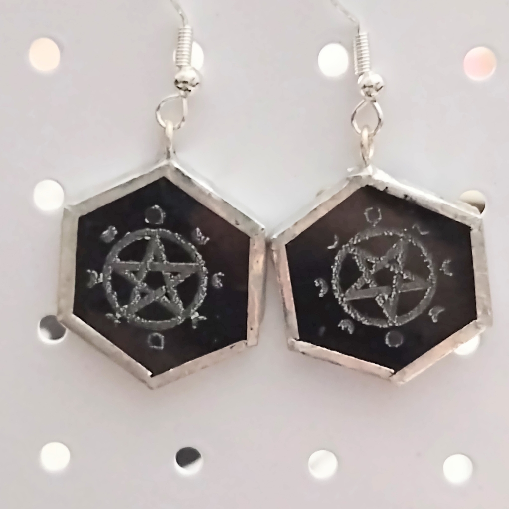 Pentacle Moon Phase Earrings